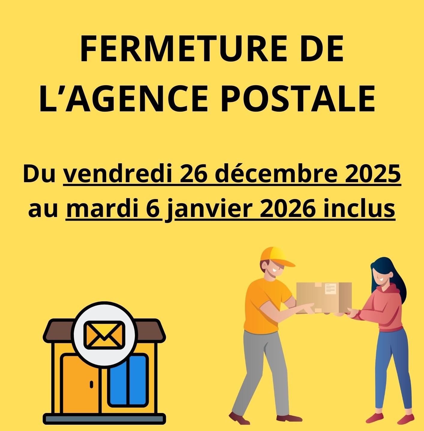 Fermeture de l'agence postale