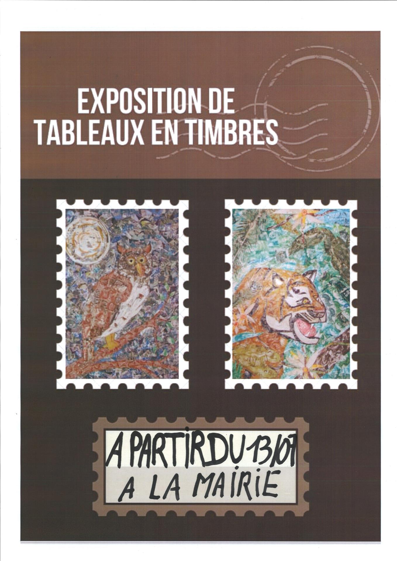 EXPOSITION DE TABLEAUX EN TIMBRES