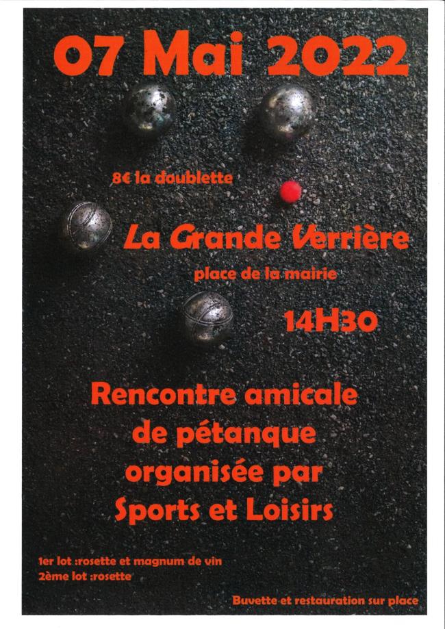 Pétanque samedi 7 mai 2022